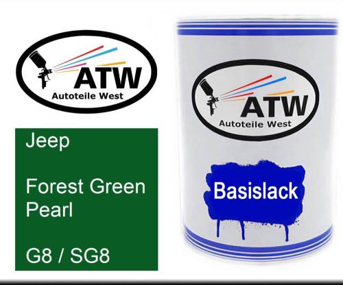 Jeep, Forest Green Pearl, G8 / SG8: 500ml Lackdose, von ATW Autoteile West.